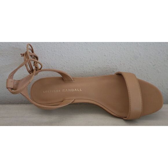 Loeffler Randal Women's Sz 6B Dune/Beige Jackie Mid-Heel Ankle Wrap Sandals - Picture 16 of 16
